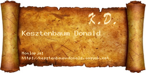 Kesztenbaum Donald névjegykártya